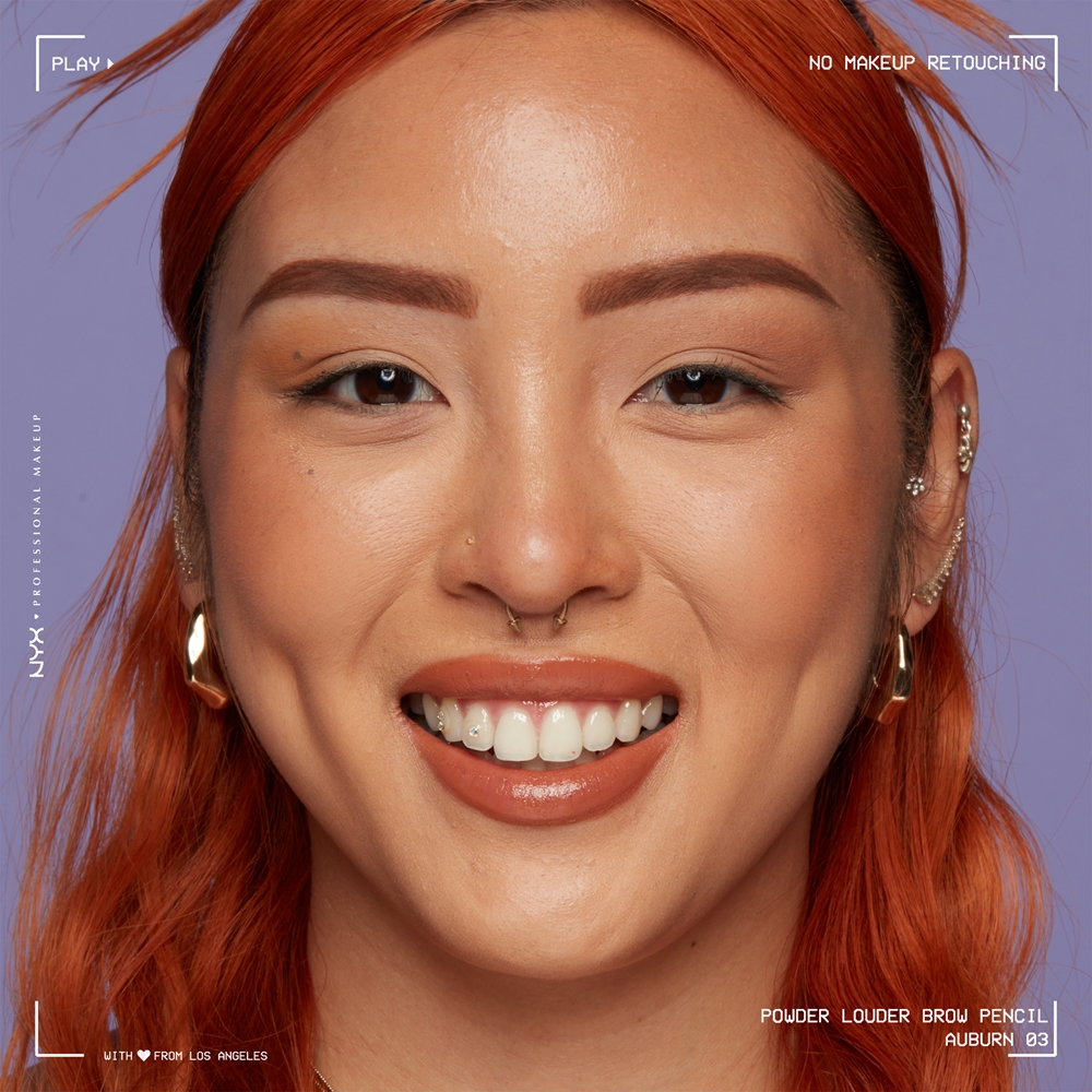 NYX Professional Makeup Powder Louder - Карандаши для бровей с щеточкой оттенок Louder Auburn, 1 szt.