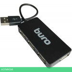 USB-хаб Buro BU-HUB4-U2.0-Slim черный