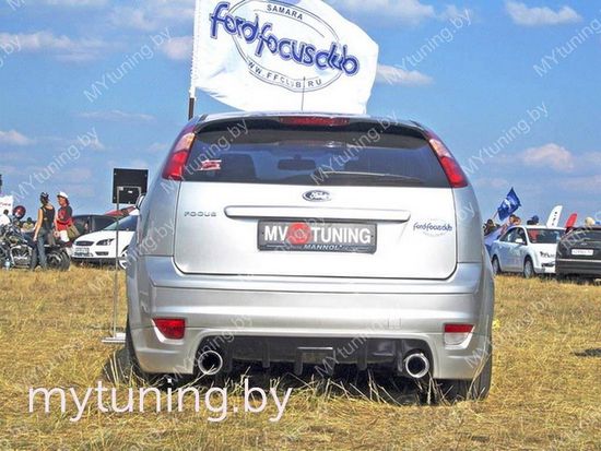 Юбка-диффузор SPORT заднего бампера для Ford Focus MK2 hatchback