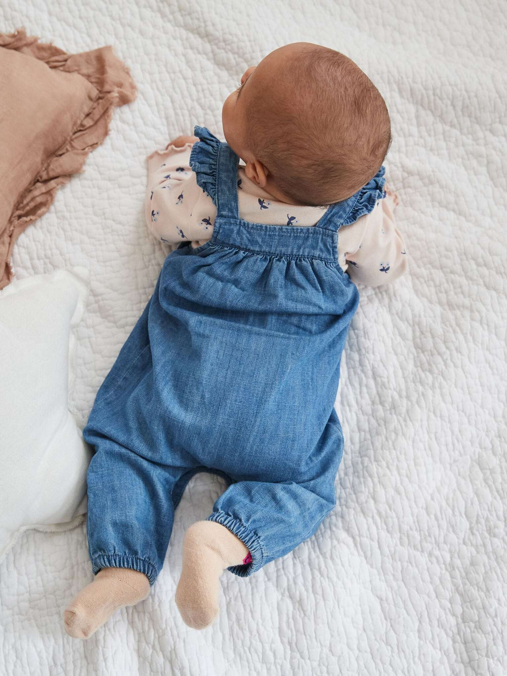 Комбинезон и боди в комплекте для девочки Next Q94-781, Синий, Молочный