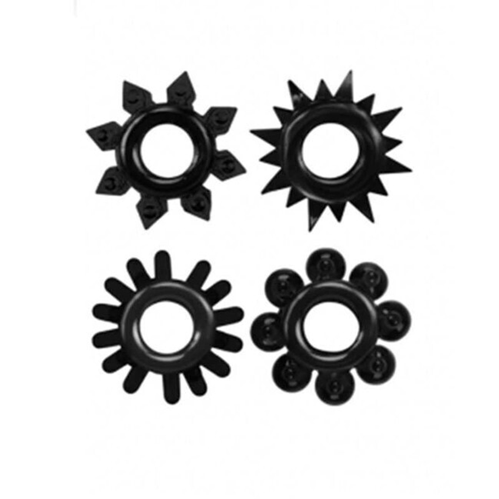 Набор эрекционных колец Cock Rings Set-black (Цвет: черный)