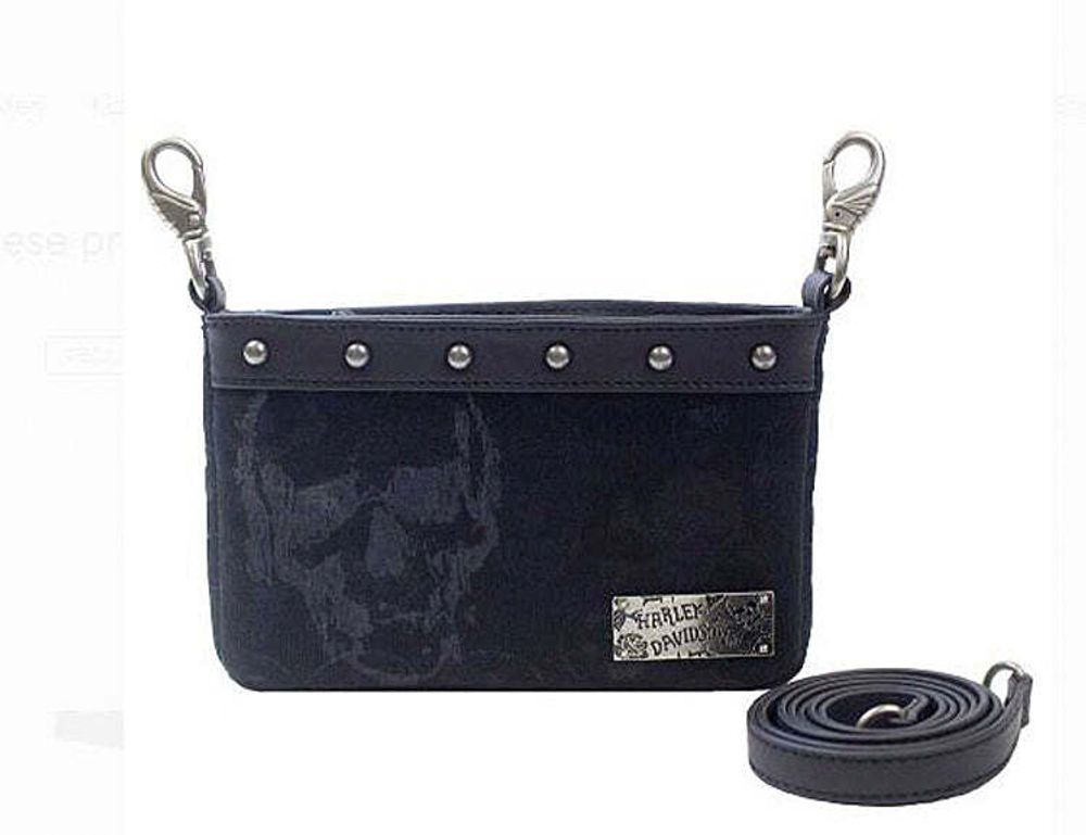 Black Skull Jacquard Hip Bag w Harley Davidson Harley Davidson