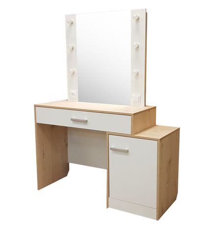 Стол туалетный "Милана" (гаскон пайн/белый лофт), ЛДСП, Велес