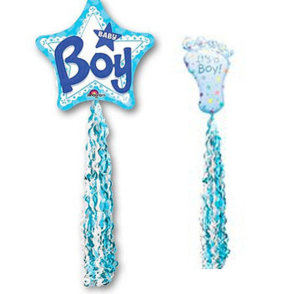 Подвеска-серпантин д-шара, бел-голуб 86см