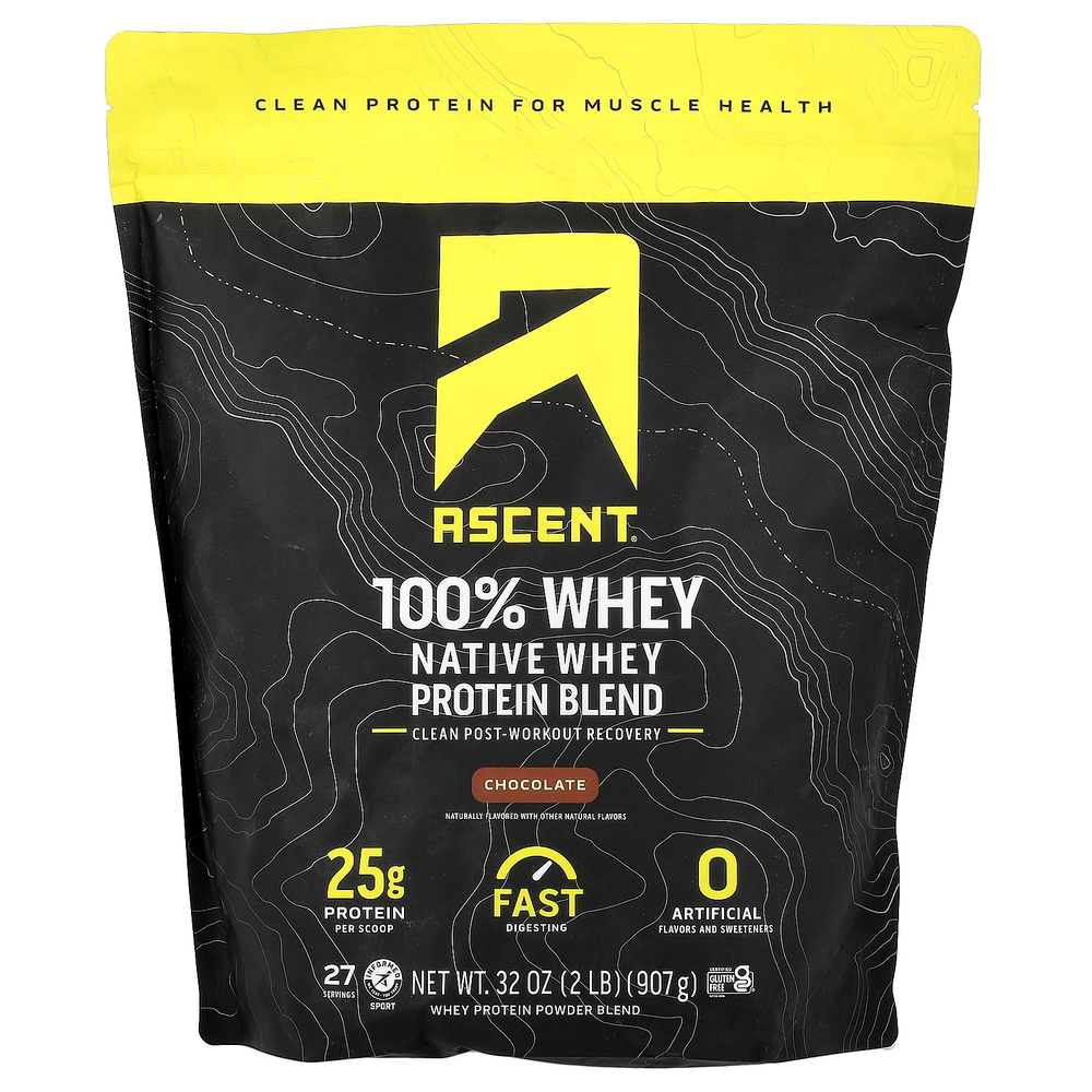 Ascent, Native Whey Protein Blend, Chocolate, 2 lb (907 g)