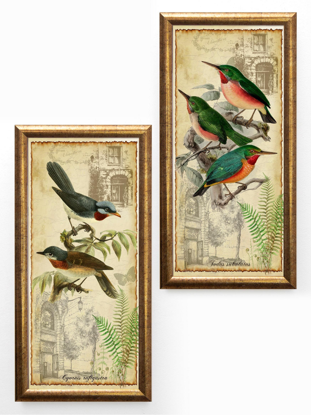 Картины на стену для интерьера в раме набор 2 шт