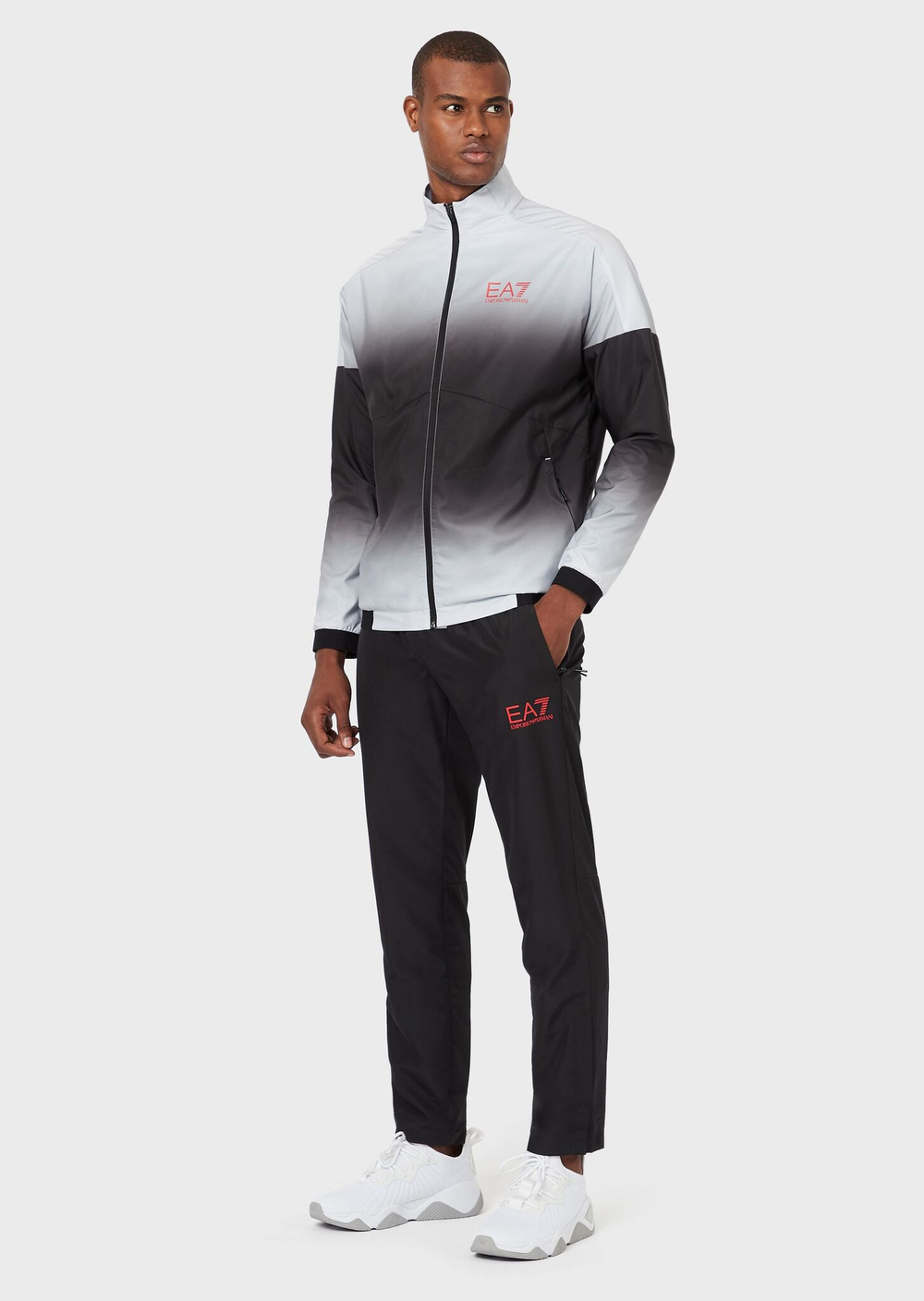 Для мужчин Костюм теннисный EA7 Man Woven Tracksuit - shade grey/black