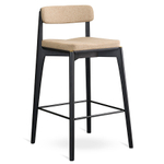 Стул полубарный aska, рогожка, черный/бежевый