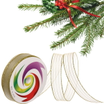 Лента для декорирования «Сияние» 1.5 см, 5 м, Золото (капрон)