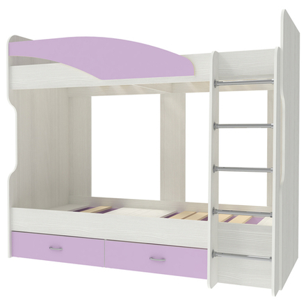 Двухъярусная кровать КарИВи Мийа Белое Дерево Ирис