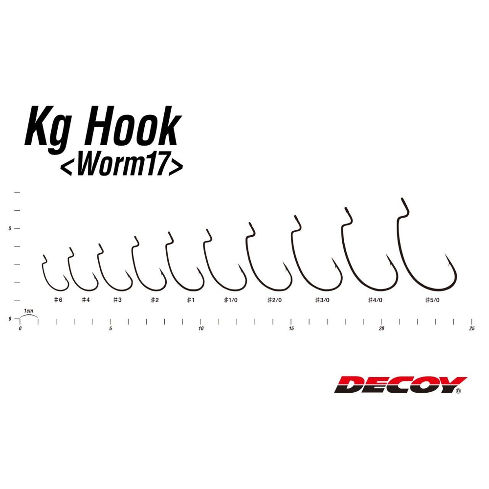 Крючок Decoy офсетный Worm 17 KG Hook #1/0 (в упаковке 9 штук)