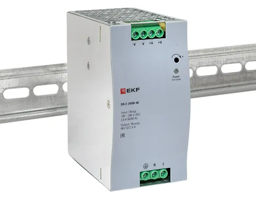 Блок питания на дин рейку 240 Вт, 220 В AC /48 В DC DR-E-240W-48