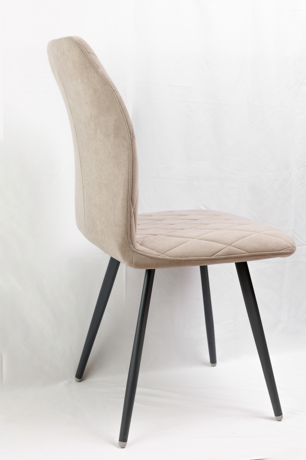 Стул Лацио лофт (эмаль титан муар, серый велюр)