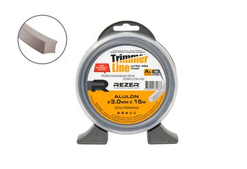 Леска для мотокосы "REZER" ULTRA-PRO «Alulon» (3.0 мм, 15 м, квадрат)