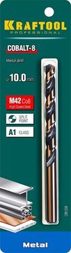 KRAFTOOL Cobalt, 10.0 х 133 мм, сталь М42, HSS-Co(8%), сверло по металлу (29656-10)