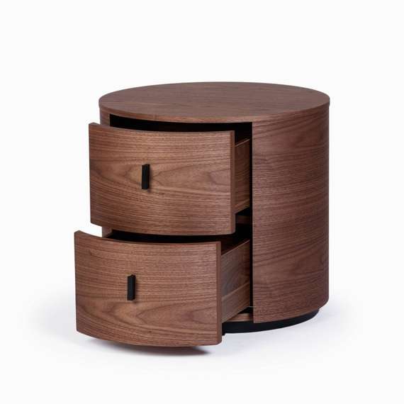 Прикроватная тумба Berta с 2 ящиками, шпон ореха