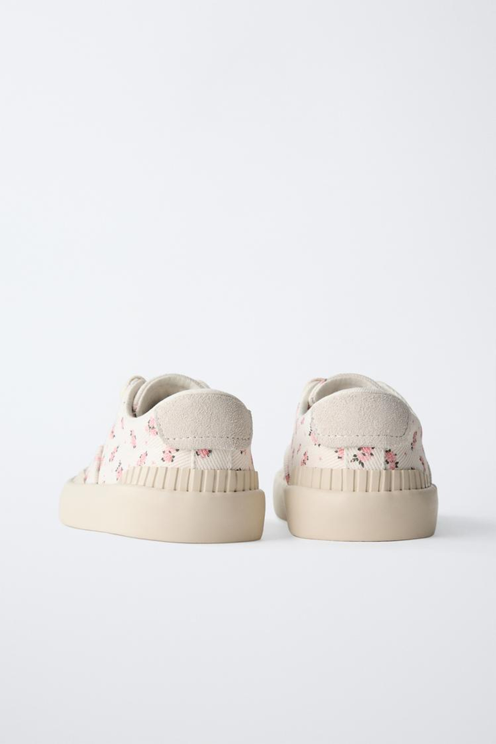 ZARA КЕДЫ С ЦВЕТОЧНЫМ ПРИНТОМ, ЭКРЮ