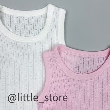 Боди-маечки ажурные, Розовый/белый