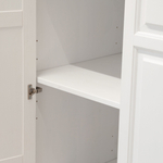 Шкаф для одежды распашной белый Харви трехдверный деревянный с ящиками, со штангой и полками, шкаф для вещей в прихожую и спальню с филенкой в викторианском стиле из массива сосны