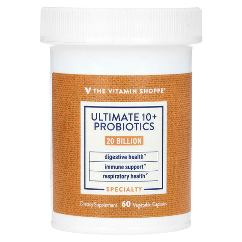The Vitamin Shoppe, Ultimate 10+, пробиотики, 20 млрд, 60 растительных капсул