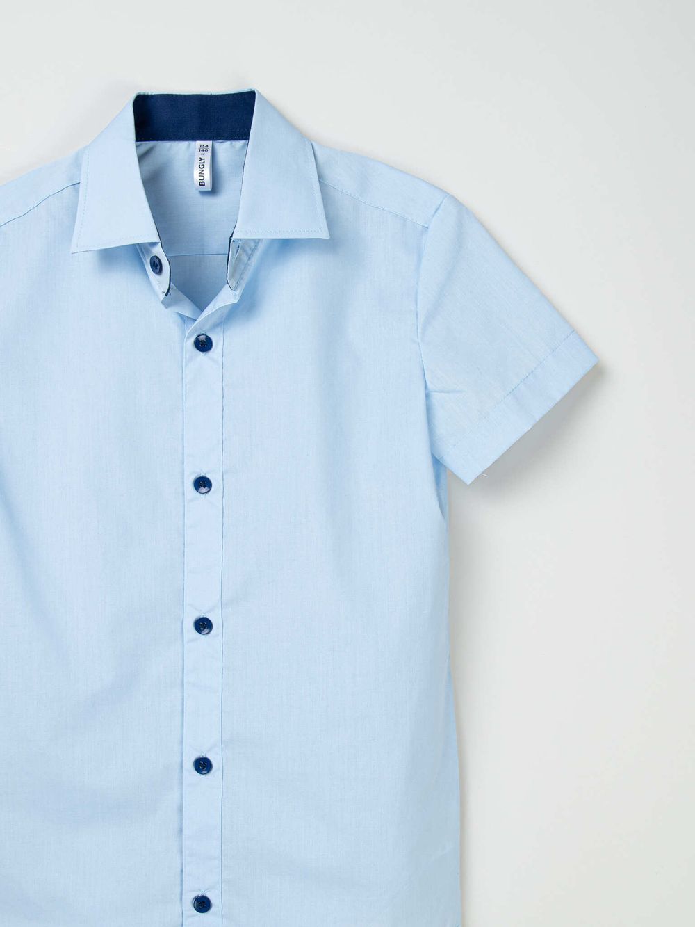 Рубашка с коротким рукавом "Голубая" для мальчика 7+