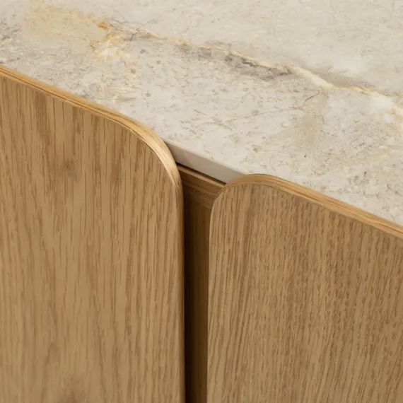 Комод Velto с 4 ящиками, 180х73х40 см, светлый дуб, керамика