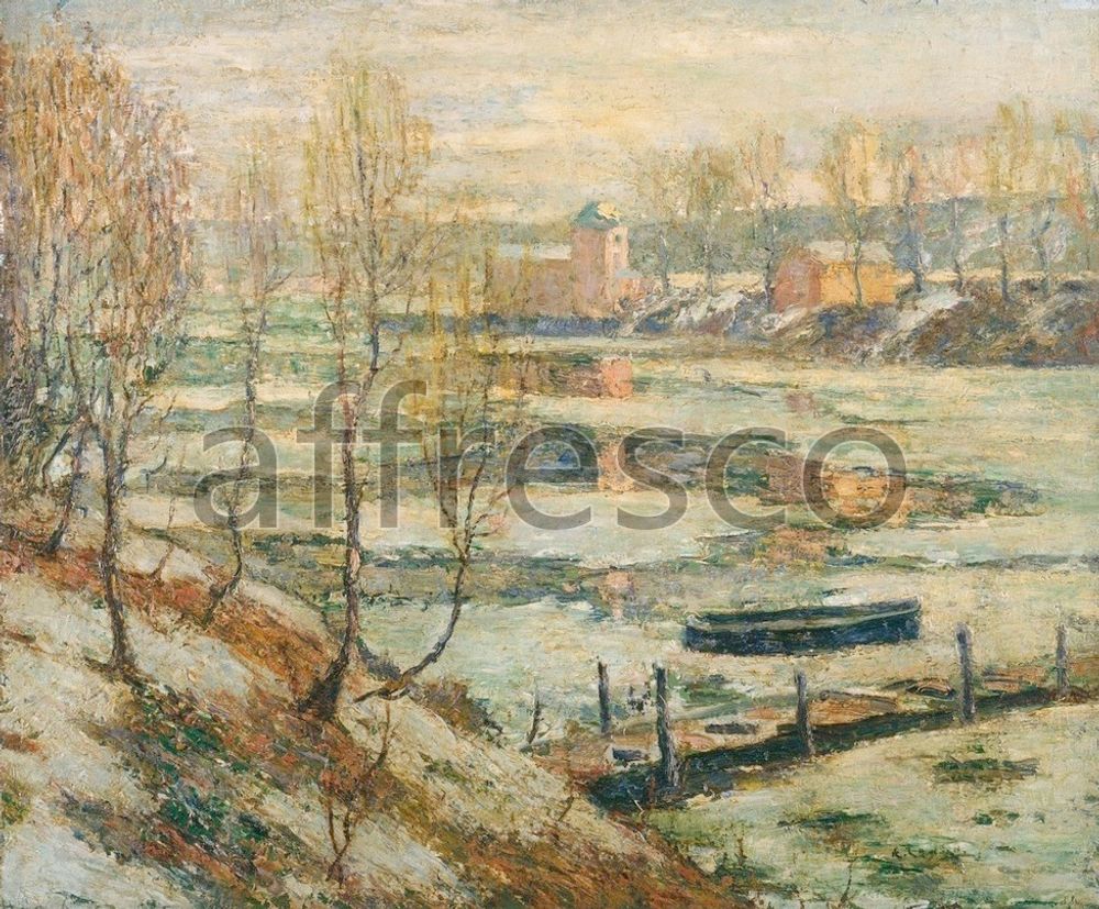 Фреска Эрнест Лоусон, Лёд на реке