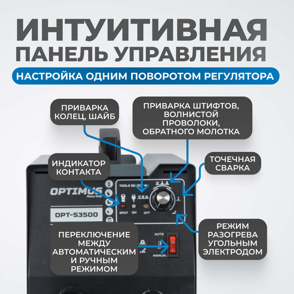 OPT-S3500 Многофункциональный споттер для точечной сварки, 220В, сварочный ток 3500А