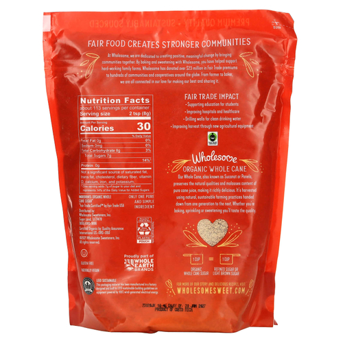 Wholesome Sweeteners, органический тростниковый сахар Sucanat Complexa, 907 г (32 унции)