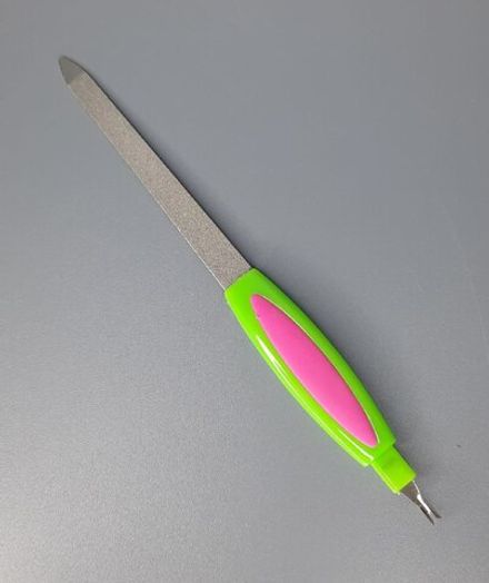 Ellis Пилка металлическая с вилкой для кутикулы, 17см