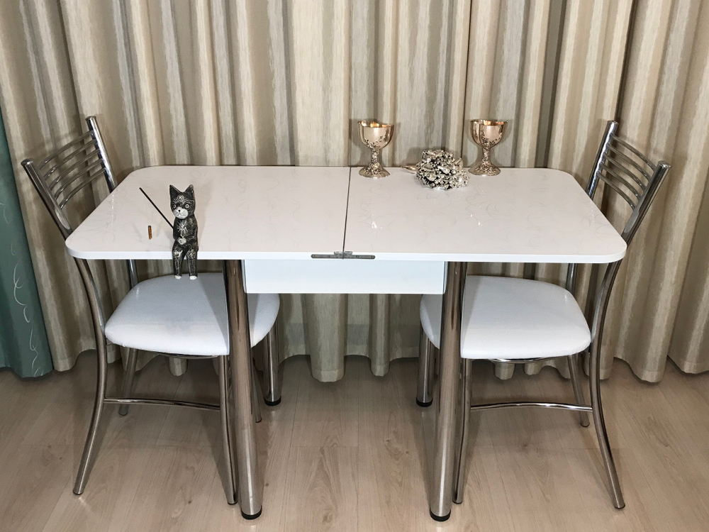 Раскладной стол для маленькой кухни Glossy white