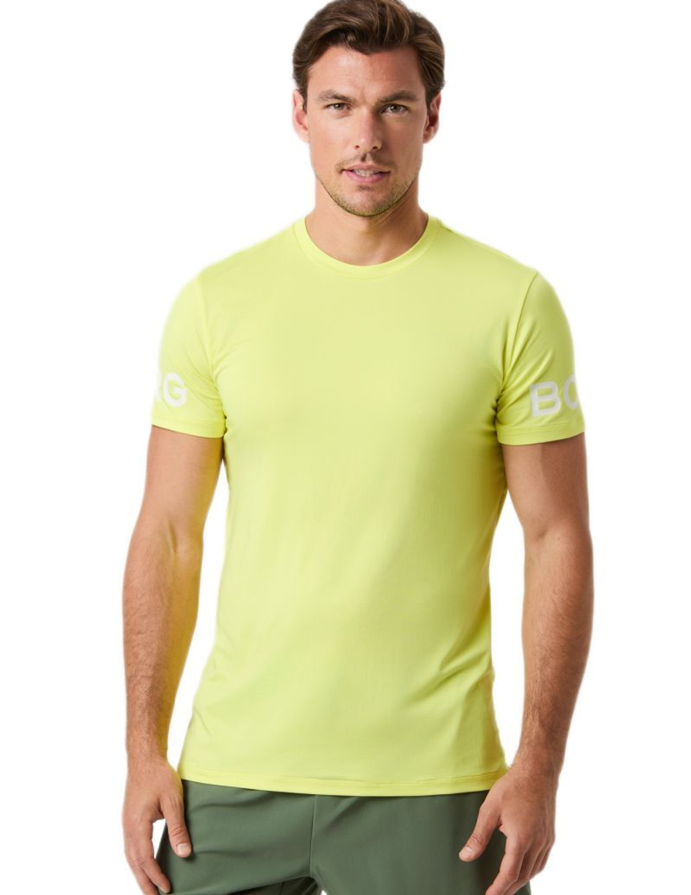 Мужская теннисная футболка Bjorn Borg - лимонный тоник