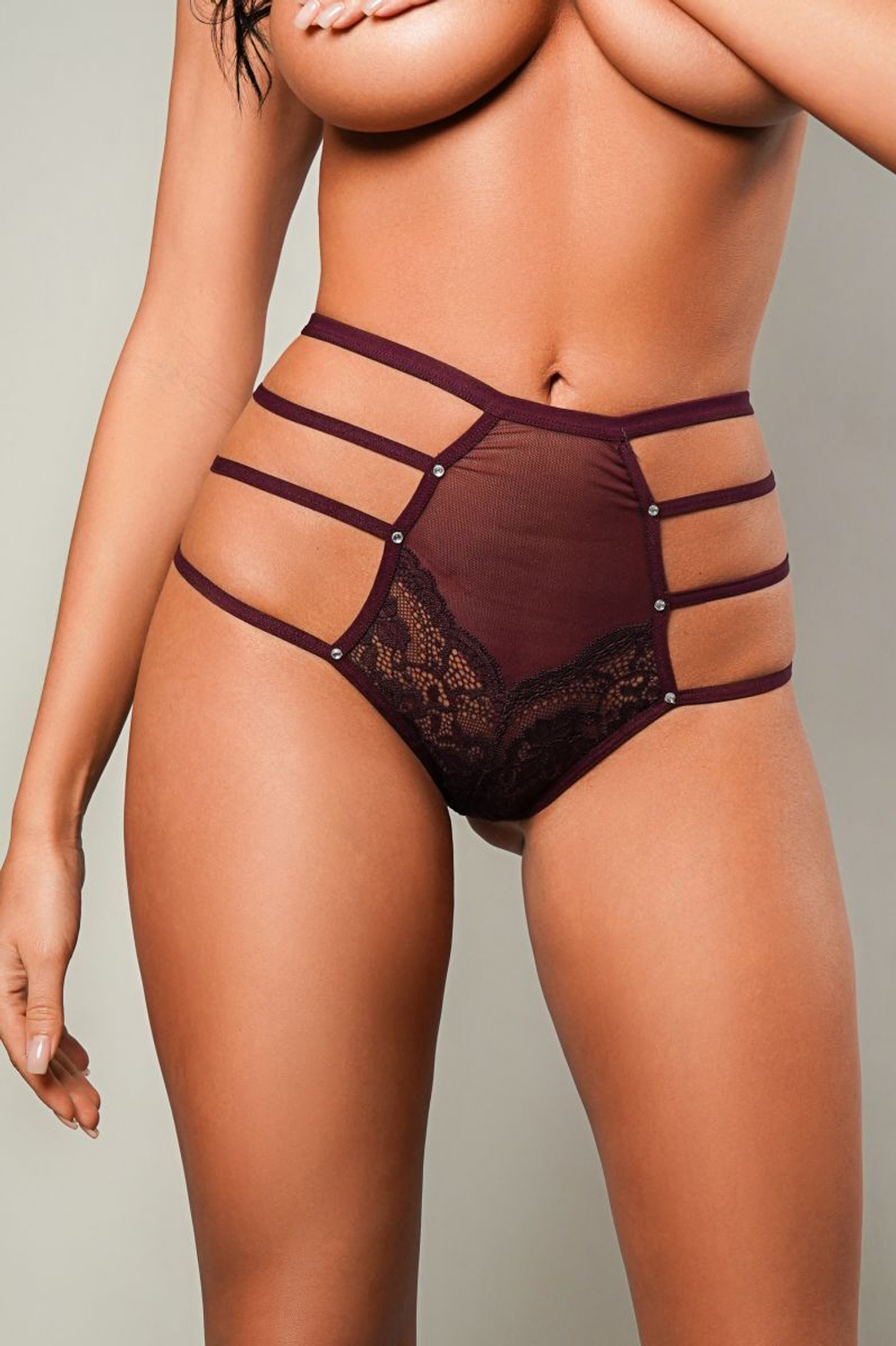 Сексуальные высокие трусики с атласным бантом сзади (Размер: M) (Цвет: черный)