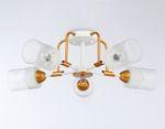 Светильник подвесной TR303323/5 WH/GD/CL/FR белый/золото/прозрачный/белый матовый E27*5 max 60W D620*200