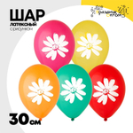 Шар латексный 30см Ромашки (Ассорти)