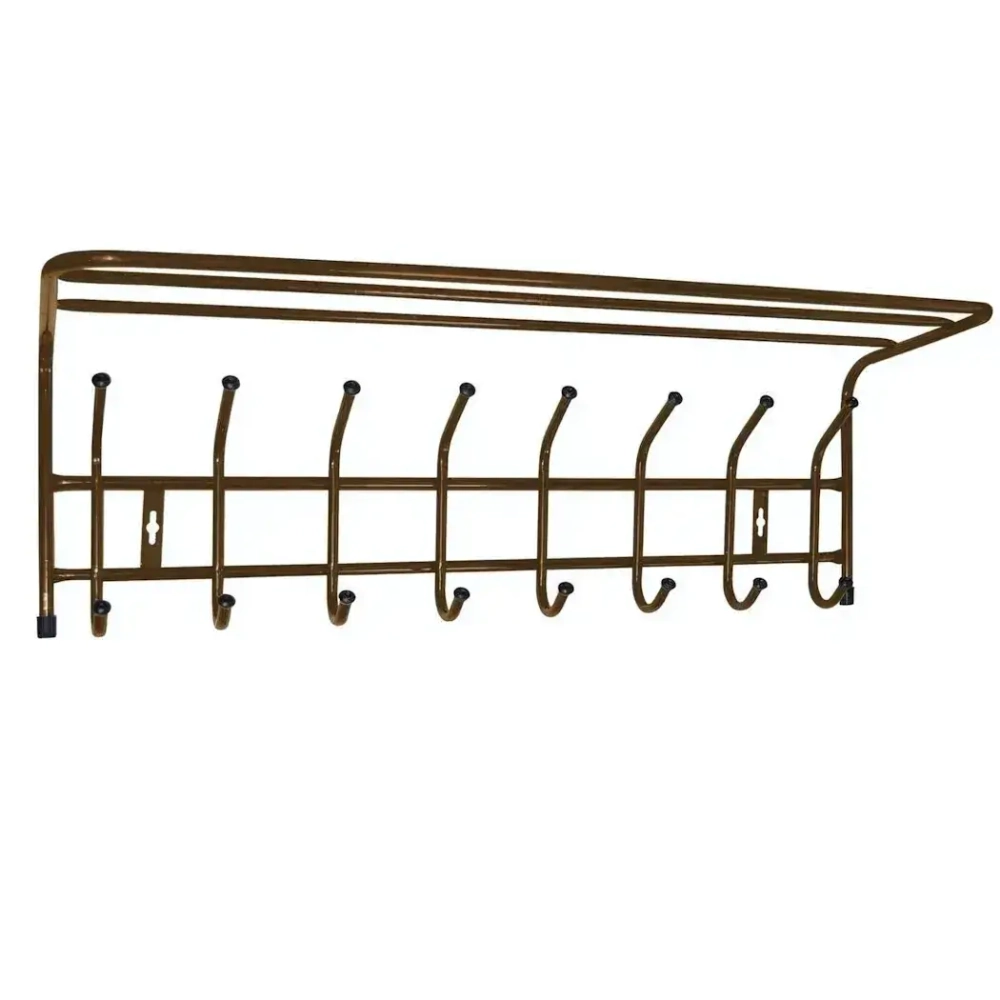 Вешалка настенная 8 крючков с полкой, 805, Медный антик, ВП8/А