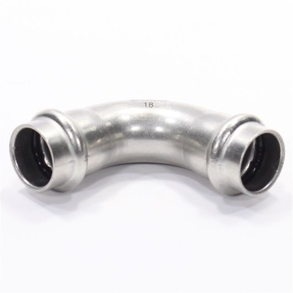 Отвод 90° 18-18, WAAG Heavy Inox, пресс-пресс, сталь нержавеющая