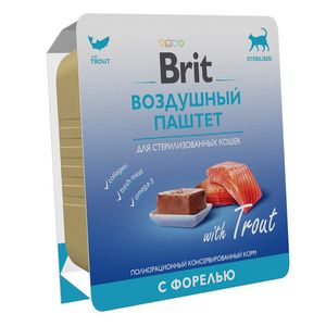 Воздушный паштет для стерилизованных кошек Brit Premium, форель
