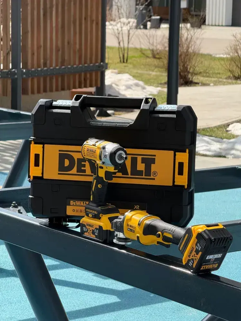 2 в 1 УШМ (болгарка) и Гайковерт, набор электроинструментов бесщеточный 2 акб