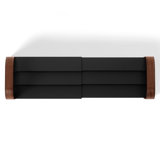 Полка для специй трехъярусная раздвижная bellwood, черная/орех