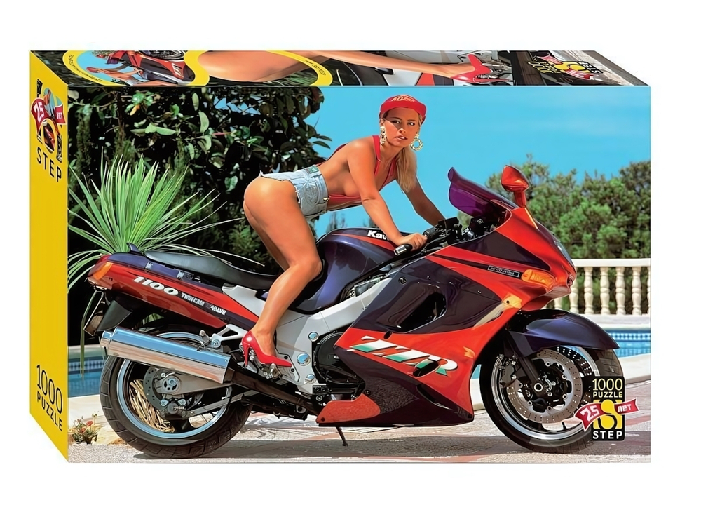 Пазл 1000эл. "Девушка на мотоцикле" (Юбилейная коллекция) (Степ пазл)