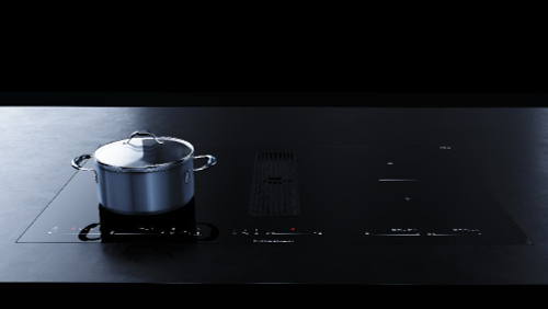 Индукционная варочная панель с вытяжкой Kuppersbusch KMI 8590.0 SR Black Velvet