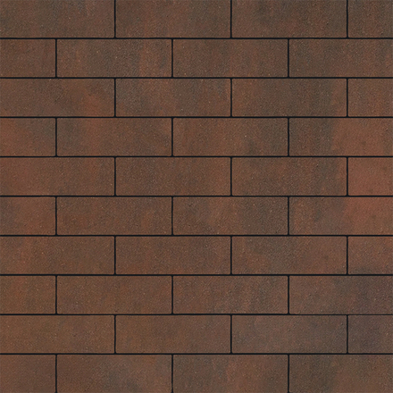 Тротуарная плитка ПРЯМОУГОЛЬНИК 300х100 мм - Листопад гладкий Клинкер