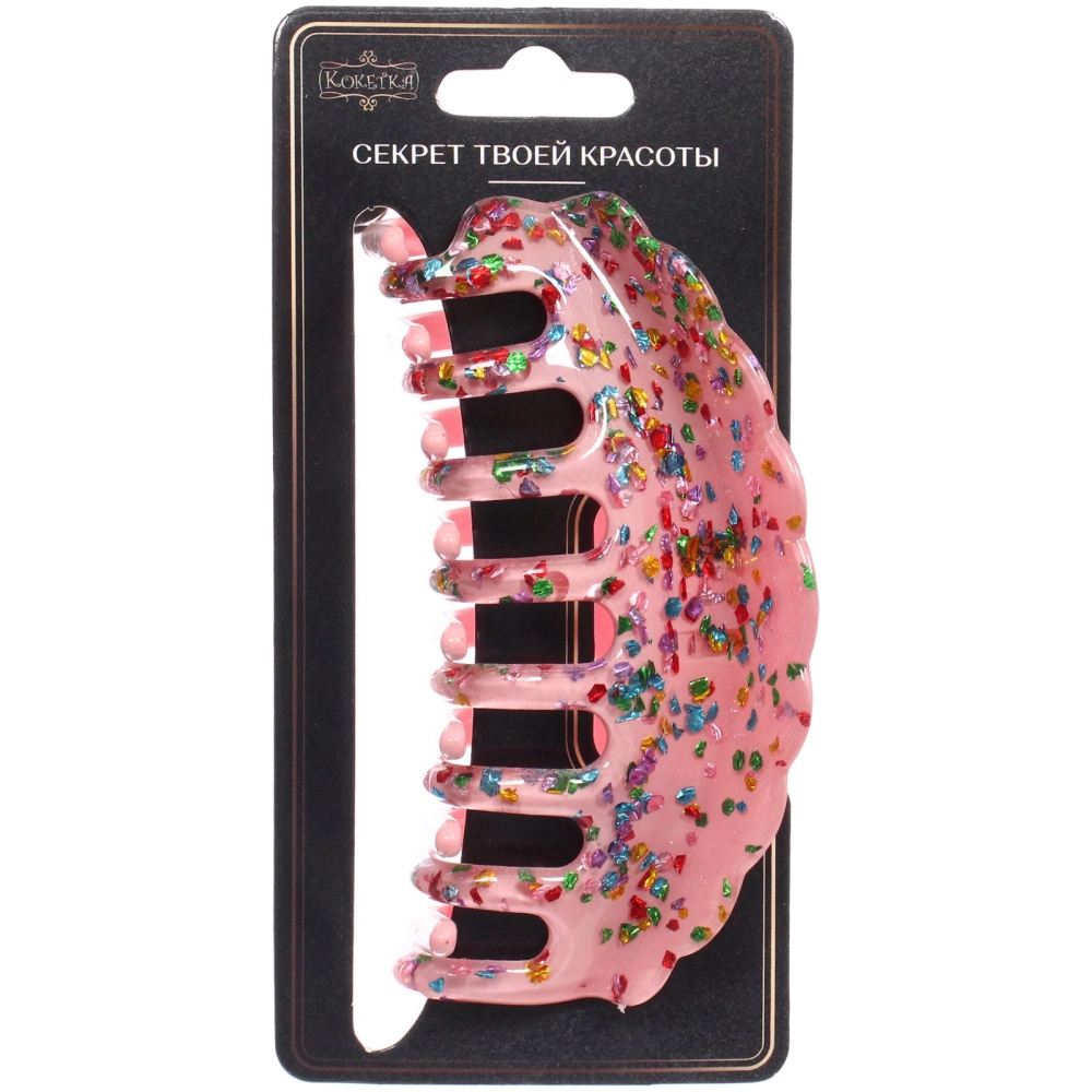 Заколка - краб для волос «AKS - VIENTO», микс 6 цветов, волна, 10*4,5см