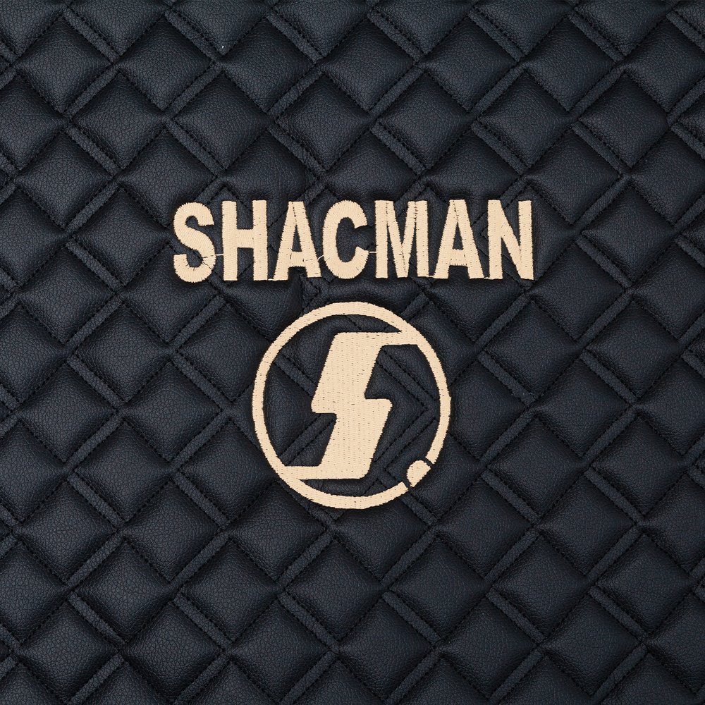 Ковры Shacman X-3000 рестайлинг (экокожа, черный, бежевый кант, бежевая вышивка)