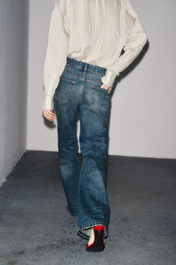 ZARA ДЖИНСЫ BOOTCUT С НИЗКОЙ ПОСАДКОЙ — ZW COLLECTION, СИНИЙ