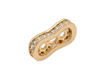 Спейсер 13мм, со стразами (для двухрядных украшений) (1шт)