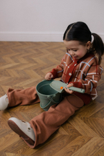 Кардиган вязаный (клетка терракот)