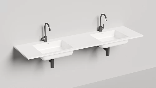 Раковина подвесная Salini Onda 1402202M 180 из искусственного камня S-Stone, белая матовая