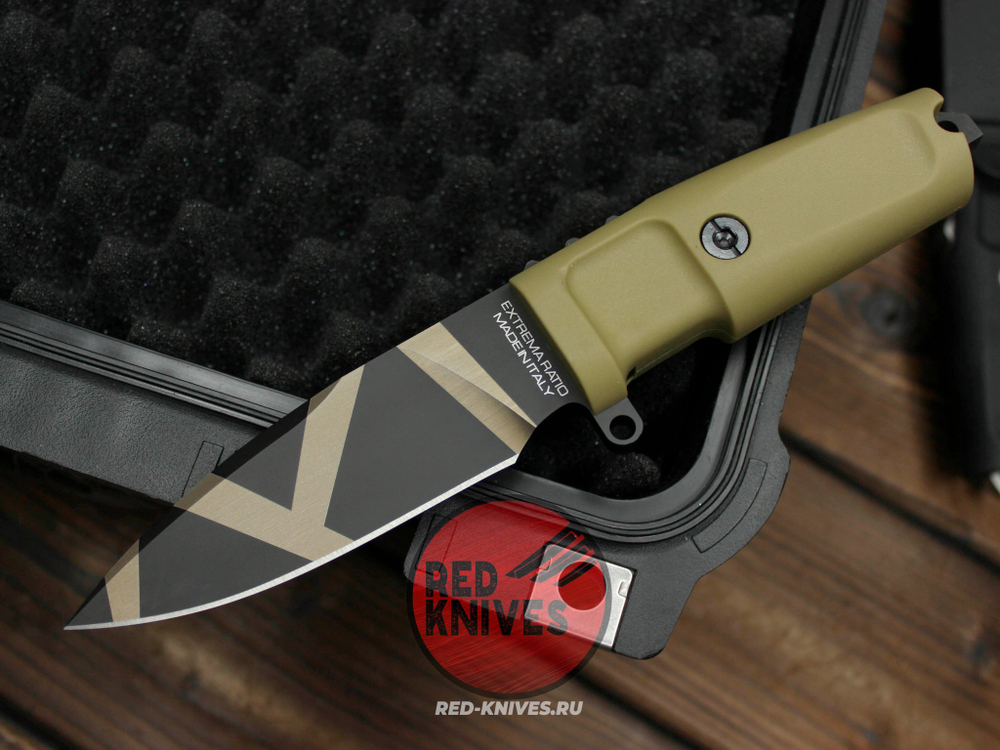 Нож Extrema Ratio Shrapnel OG А+++ V.2026 - песочная рукоять, клинок камо